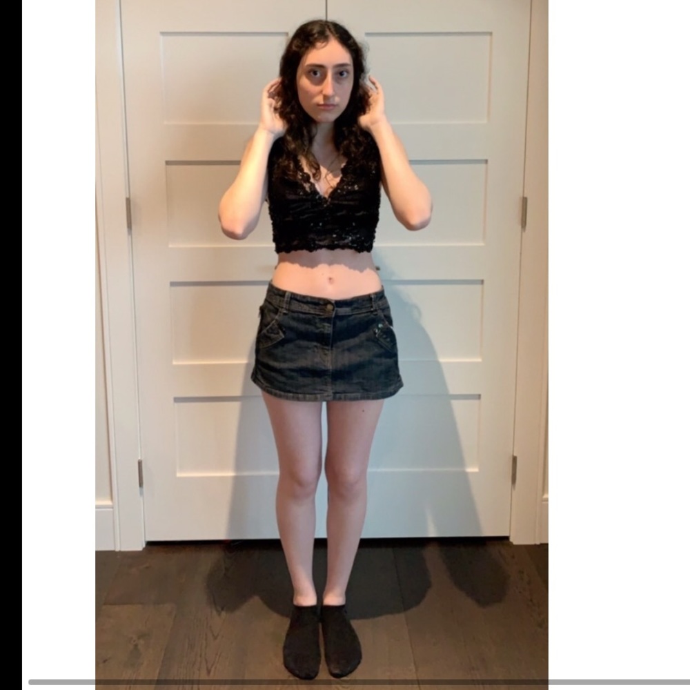 ⛓🖤Y2K HOTTIE DENIM MINI SKIRT🖤⛓